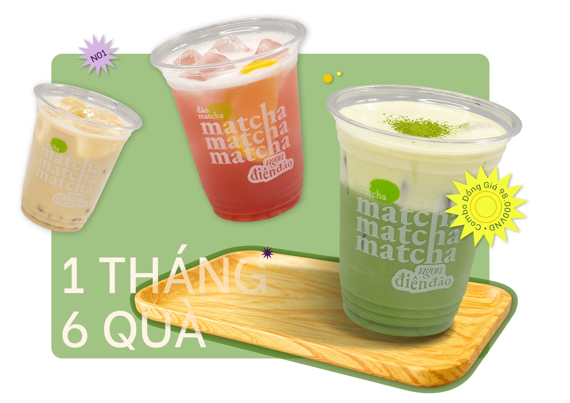 Cốc matcha latte Đảo Matcha